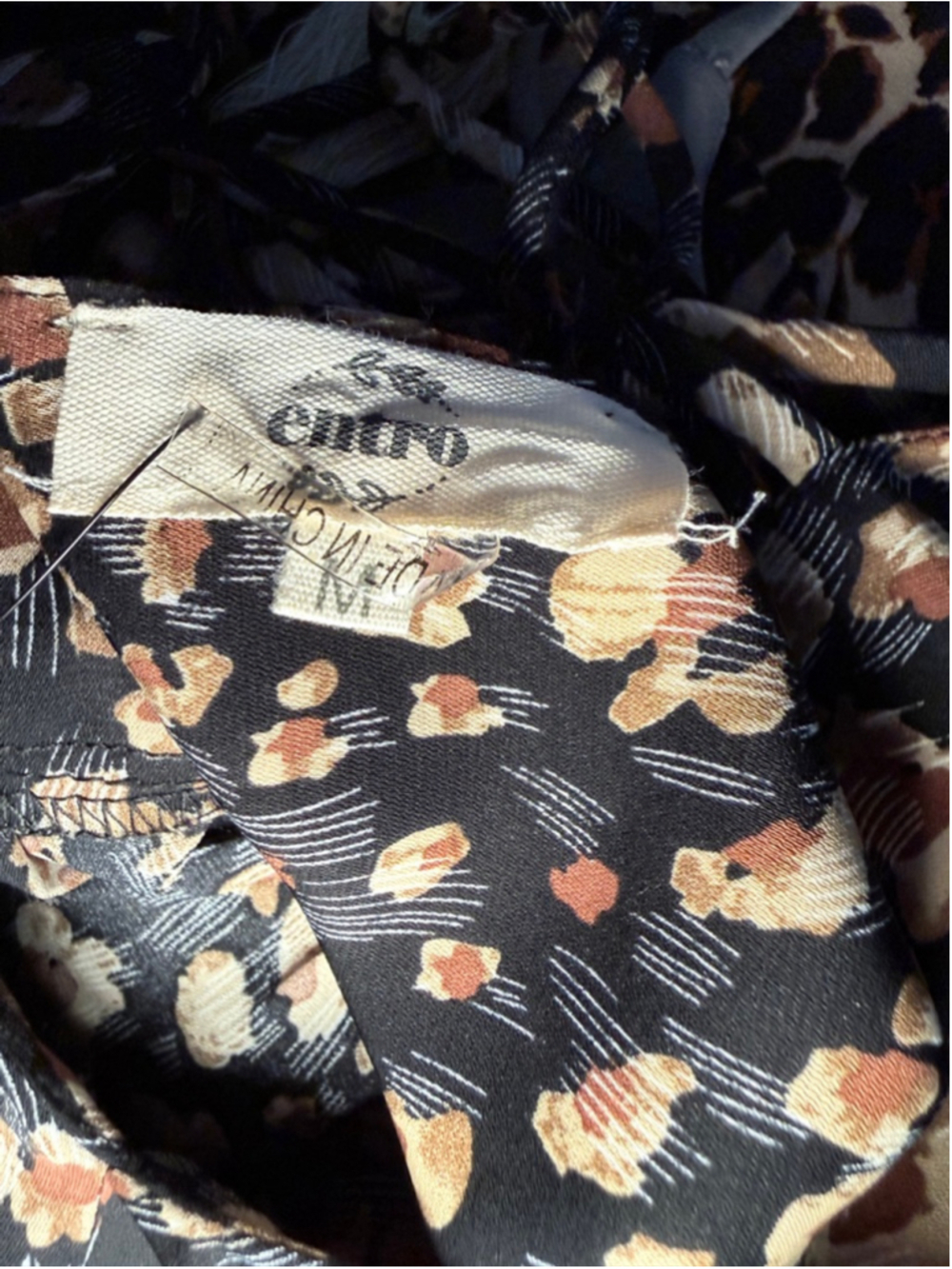 Women's Entro Leopard Print Boho Top M - Picture 10 of 10
